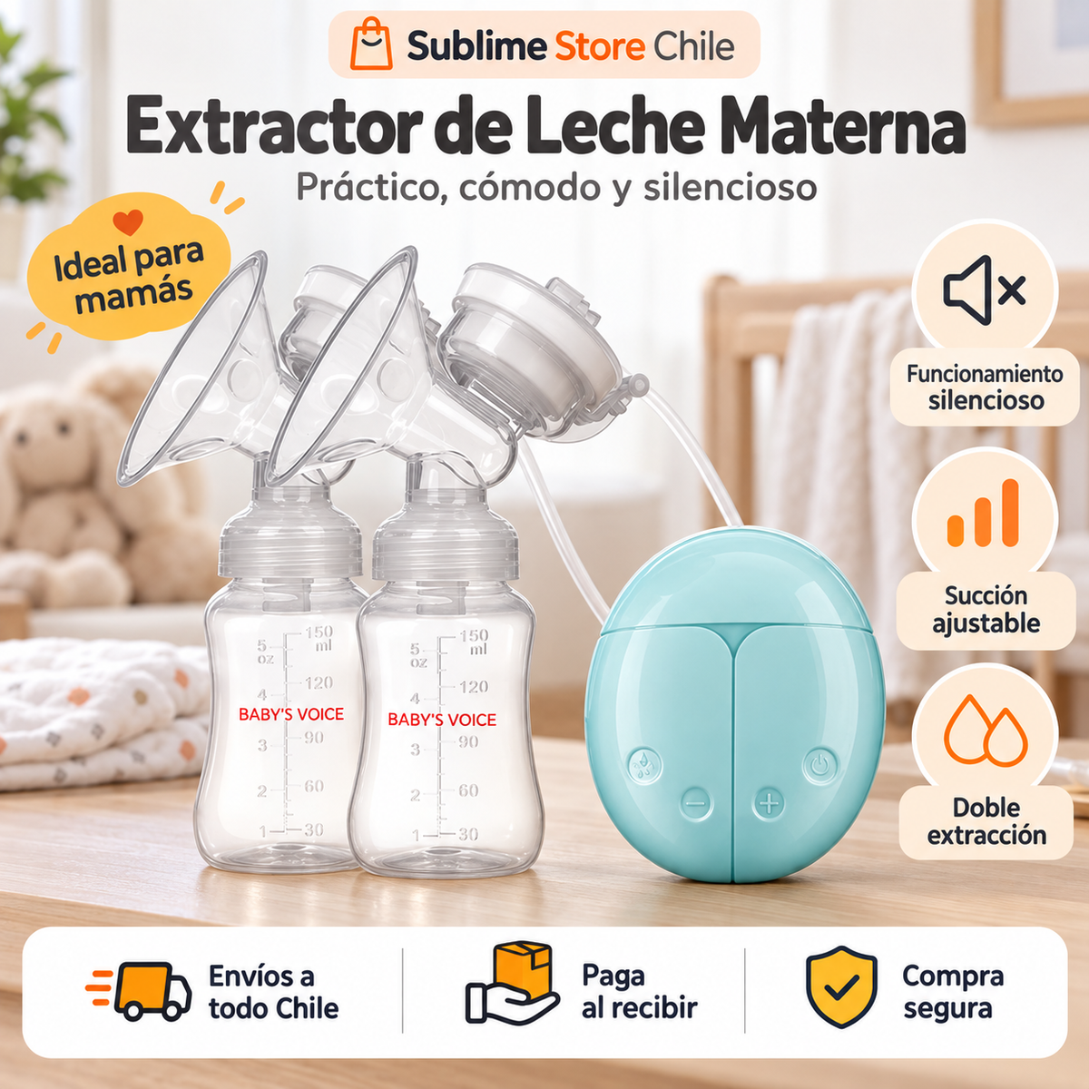 LactaSoft™ – Extractor de Leche Materna Doble
