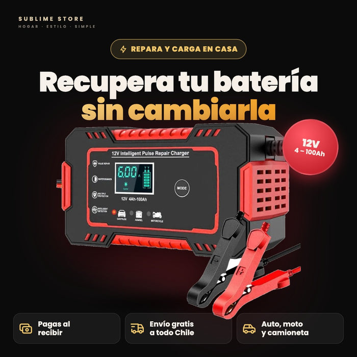 Cargador Reparador de Baterías 12V para Auto y Moto
