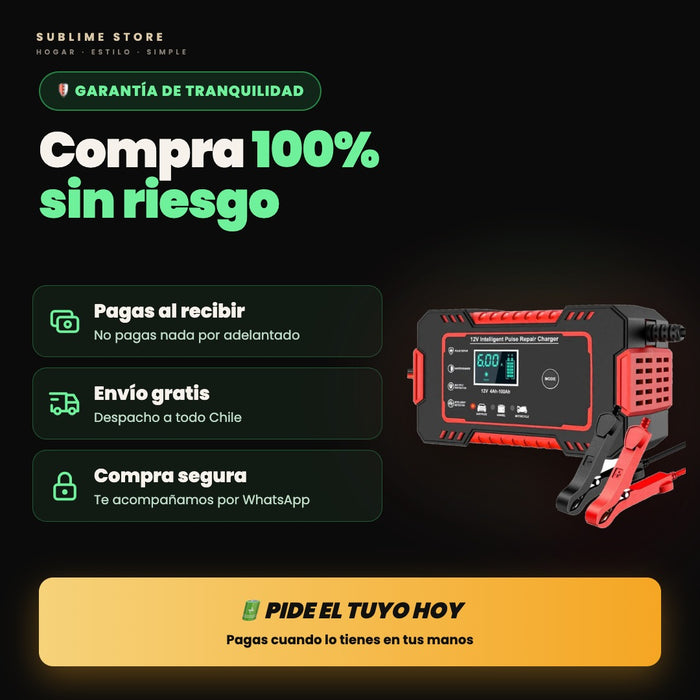 Cargador Reparador de Baterías 12V para Auto y Moto