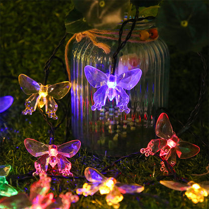 Luces Solares de Mariposa LED – 5 metros, 20 Mariposas