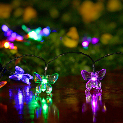 Luces Solares de Mariposa LED – 5 metros, 20 Mariposas