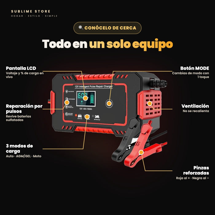 Cargador Reparador de Baterías 12V para Auto y Moto