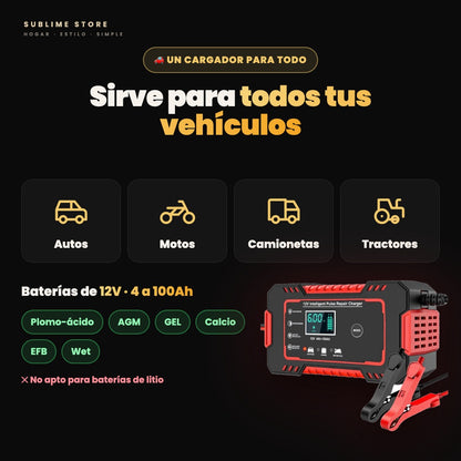 Cargador Reparador de Baterías 12V para Auto y Moto
