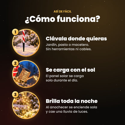 Regadera Mágica de Santa ✨ Lluvia de Luces Solar
